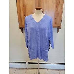 Hasting & Smith Women's 3X, New Long Sleeve With Pockets Purple